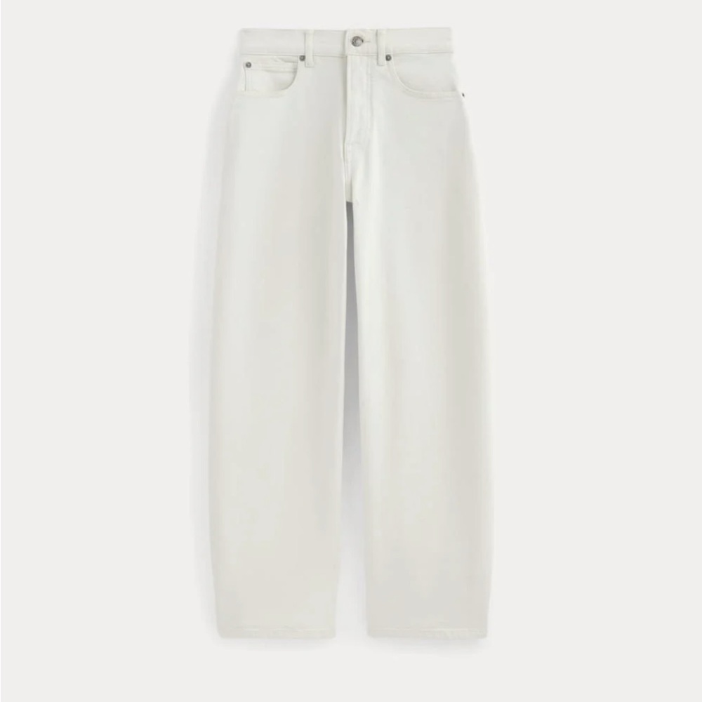 Everlane Way High Curve Jean Barrel Leg in Bone